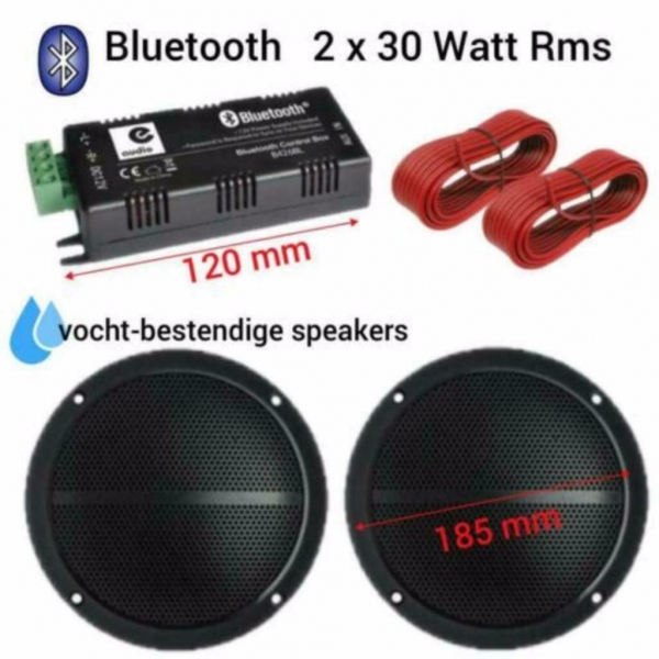 Bluetooth Vochtbestendige luidsprekers 16cm Zwart 2x 30Watt