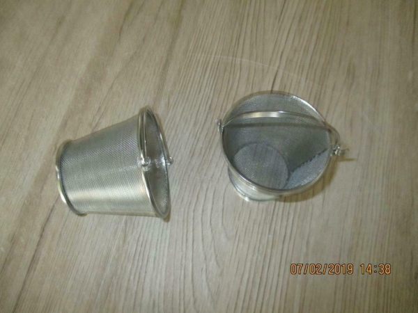 RVS mini emmer zeefjes met handvat 6,5 cm diameter