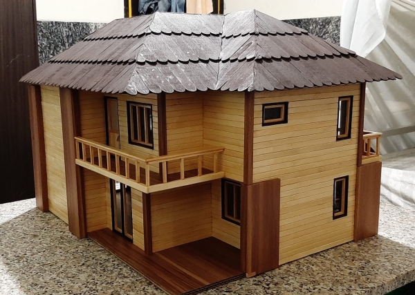 Model Villa Miniatuur houten handgemaakte huis