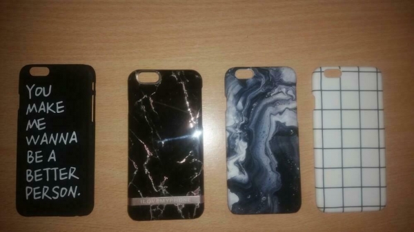 4 Stuks, iPhone 6 covers samen € 6,-