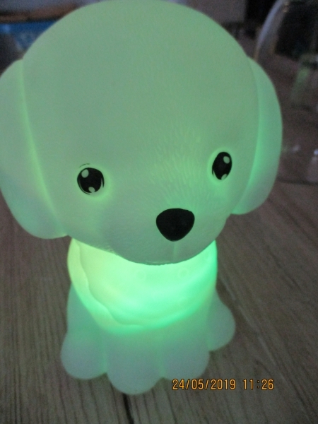 spaarpot hond kunstof met verlichting 16 x 11 cm - marktopmaat.nl