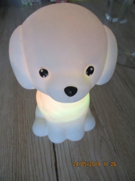spaarpot hond kunstof met verlichting 16 x 11 cm - marktopmaat.nl