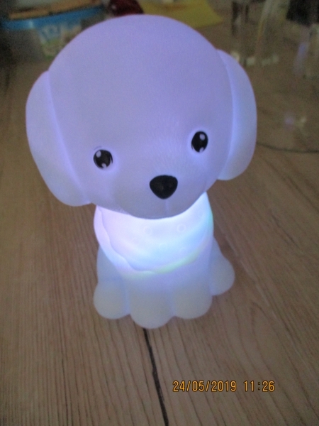 spaarpot hond kunstof met verlichting 16 x 11 cm - marktopmaat.nl
