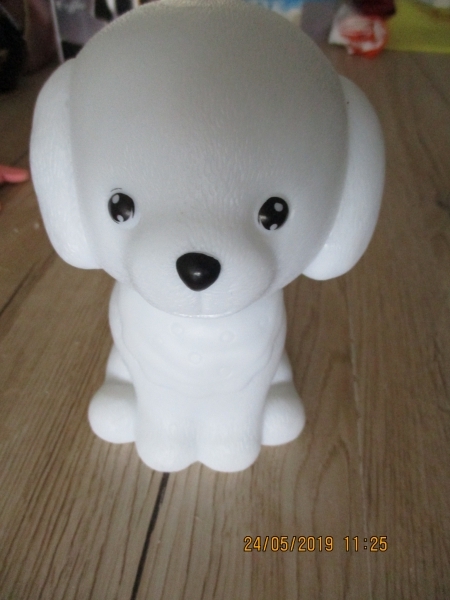 spaarpot hond kunstof met verlichting 16 x 11 cm - marktopmaat.nl